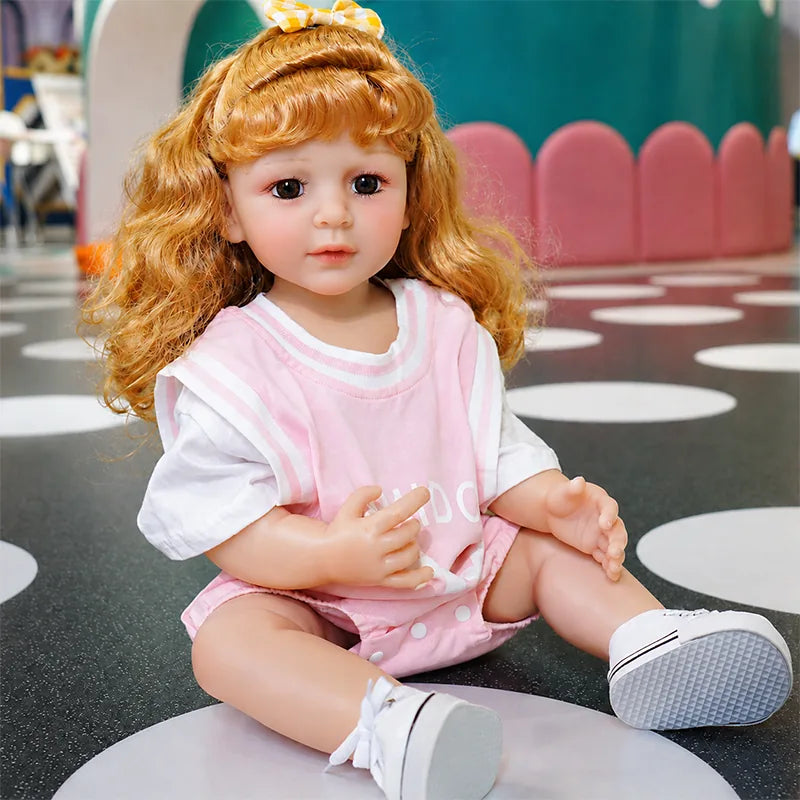 Handcrafted reborn doll with carefully painted skin tones, realistic facial shading, detailed features, and a soft, lifelike finish.