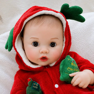 Interactive reborn baby doll with realistic sucking, crying, and laughing sounds for lifelike pretend play.
