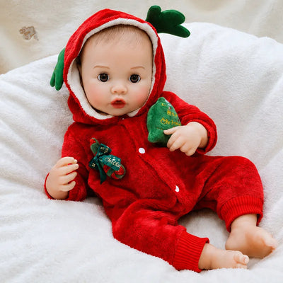 Lifelike baby doll that sucks from a bottle, cries when feeding stops, and responds with cheerful baby sounds and laughter.