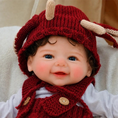 Realistic Full Silicone Reborn Doll featuring soft-touch skin and an adorable happy expression.