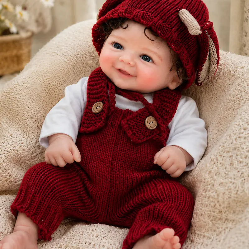 Handcrafted Full Silicone Reborn Baby Doll with carefully painted skin tones and realistic facial detailing.