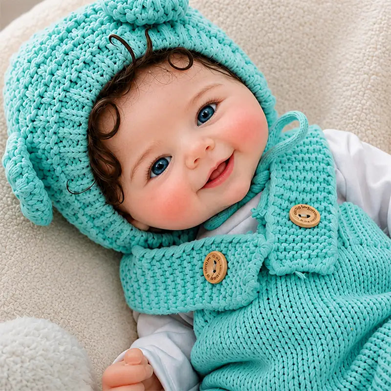 Full Silicone Reborn Baby Doll with a Lifelike Smiling Face and Realistic Baby Details
