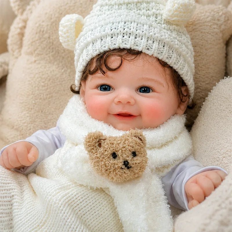 Handcrafted Full Silicone Reborn Baby Doll featuring realistic skin painting and finely sculpted facial details.