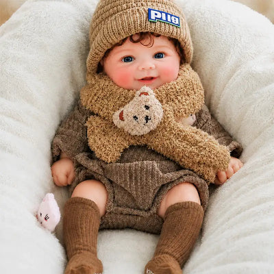 Full Silicone Reborn Baby Doll with Lifelike Features and an Adorable Smiling Expression