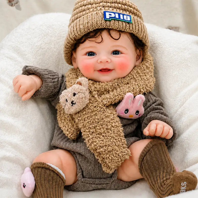 Realistic Full Silicone Reborn Baby Doll with Soft Skin Texture and Rosy Cheeks