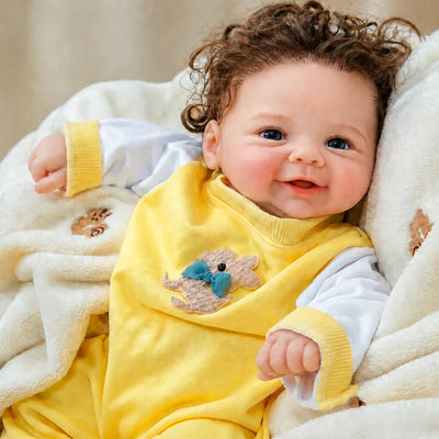 Full-Body Silicone Reborn Baby Doll handcrafted with realistic skin tones, delicate facial painting, and fine detailing. 