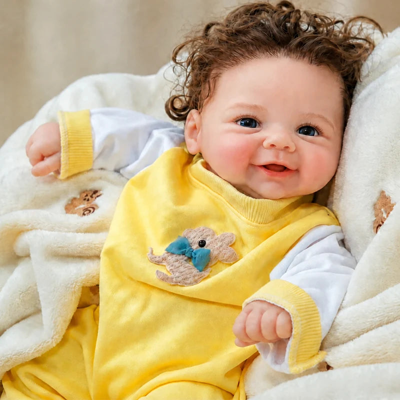 Full-Body Silicone Reborn Baby Doll handcrafted with realistic skin tones, delicate facial painting, and fine detailing. 