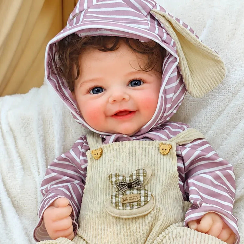 Full Silicone Reborn Baby Doll Crafted from Soft Silicone with Hand-Painted Skin Details and Natural Blushing