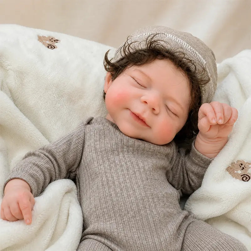 Full Silicone Reborn Baby Doll with lifelike newborn details, realistic skin texture, and an adorable sleeping expression