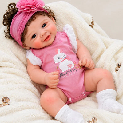 Full Silicone Reborn Baby Doll crafted from soft silicone with hand-painted skin tones and finely sculpted facial details. 